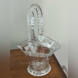 Duncan & Miller etched glass bride's basket